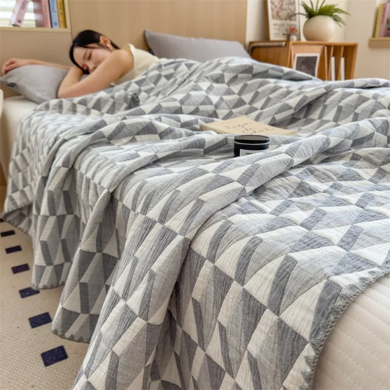 Cotton Three-Layer Gauze Multi-Functional Towel Quilt Pure Cotton Blanket Office Lunch Break Blanket