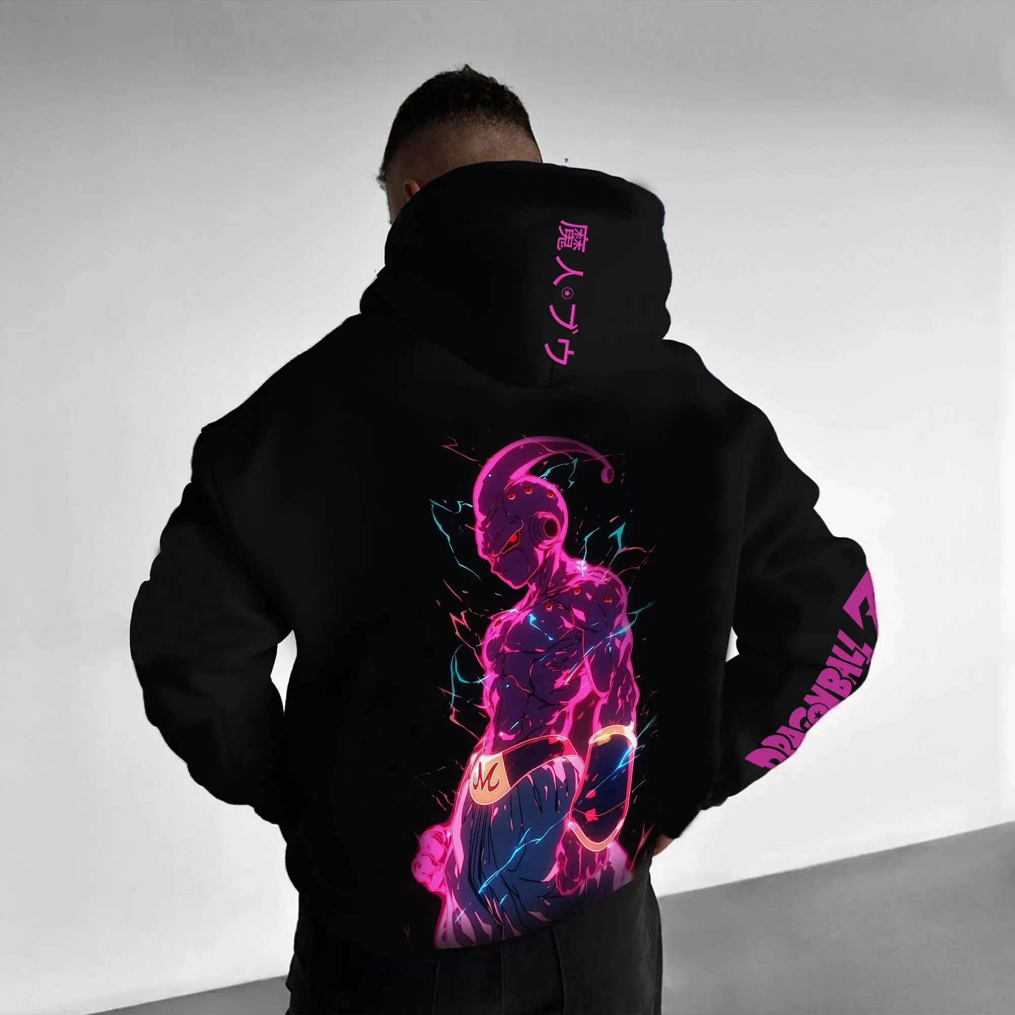 เสื้อฮู้ดลายพิมพ์บันได ดราก้อนบอล ซูเปอร์ ดีมอนแมน โอ้บุ สำหรับผู้ชายและผู้หญิง รุ่นใหม่ประจำฤดูใบไม้ร่วงและฤดูหนาว ทรงหลวม ไซส์ใหญ่ ให้ความอบอุ่น