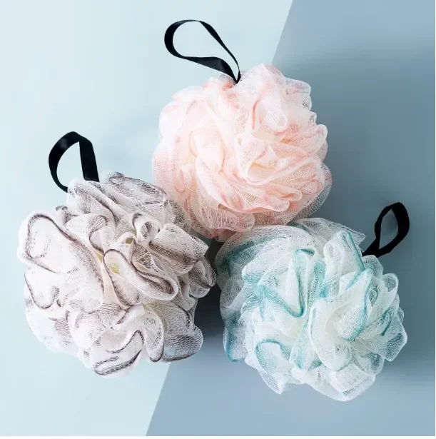 1pc Gradient Bath Flower For Women Super Soft Bath Ball For Back Rub Cute High-end Bath Ball Bathroom Bubble Maker