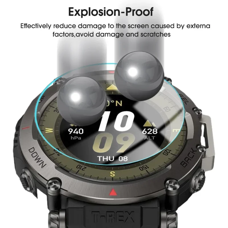 For Amazfit T-Rex Ultra 34MM Watch Screen Protector Clear Tempered Glass Protective Film for T-Rex Ultra Smart Watch Accessories