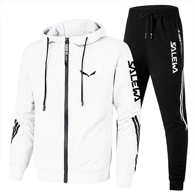 2024 Spring Autumn New Men\'s Tracksuit Set Men Zipper Jacket+Pants 2-piece Fashion Casual Jogging Fitness Sportswear Suit S-3XL