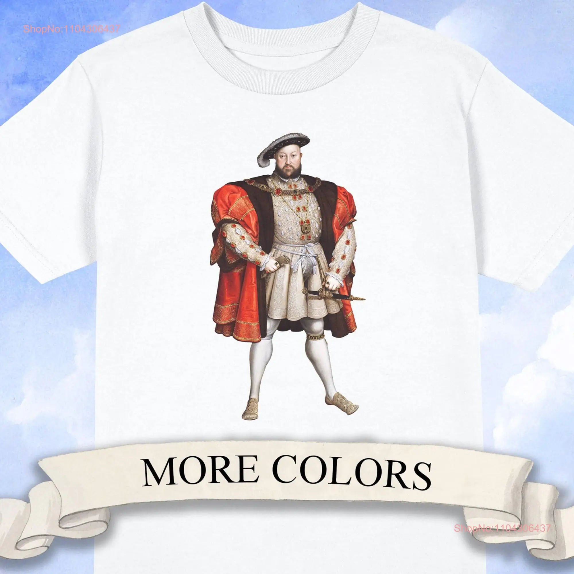 Hans Holbein the Younger Portrait of Henry VIII T Shirt Art History long or short sleeves