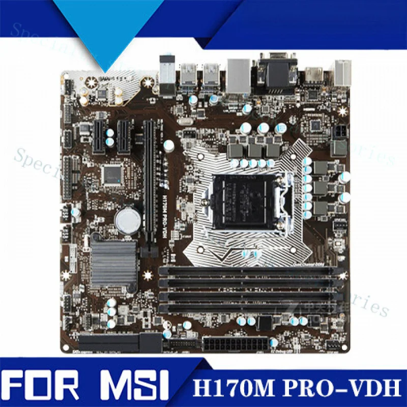 

A+ FOR MSI H170M PRO-VDH 1151 Pin H170 Motherboard DDR4 Supports i7/i5/i3CPU Tested