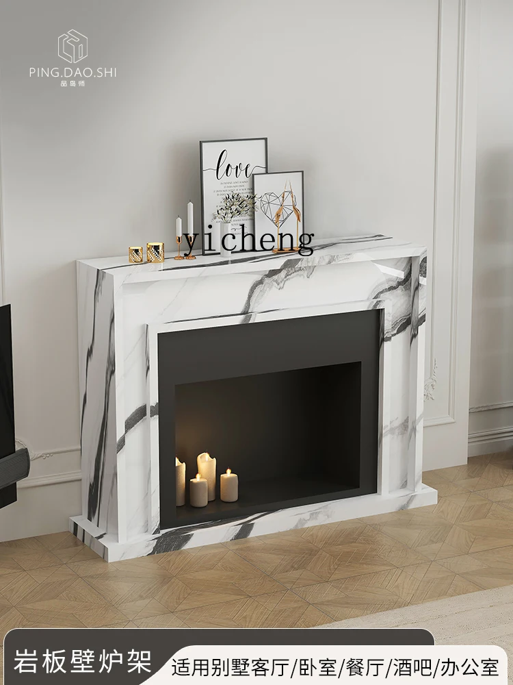 

ZK French Style Stone Fireplace Mantel Decorative Cabinet Home Simulated Flame Fireplace Entryway Cabinet Side Cabinet