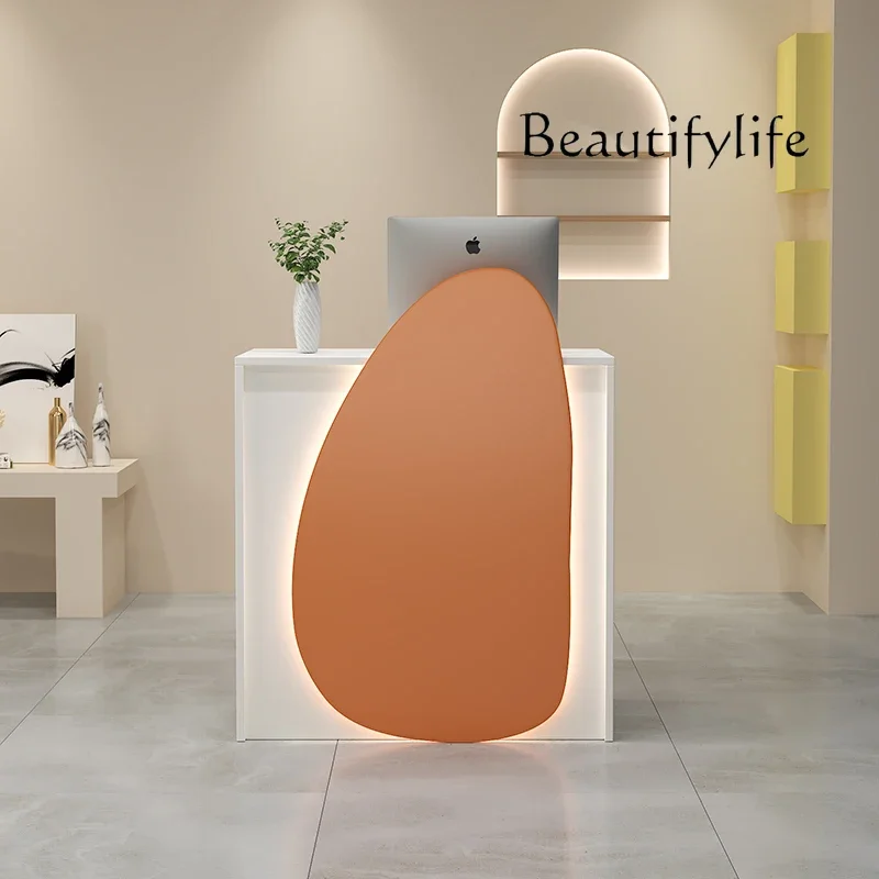 Checkout page Shop Small Clothing Barber Shop Bar Counter Simple Nail Salon Reception Desk