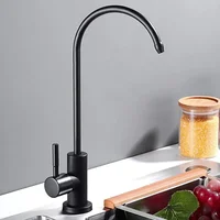 Grifos de cocina para beber directamente, filtro de agua de cocina de acero inoxidable negro mate, sistema de purificación RO, ósmosis inversa