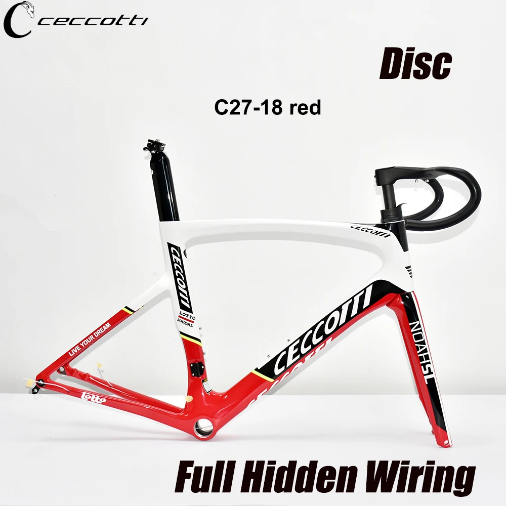 

Carbon Bicycle Frame with Handlebar, Disc Brake, Full Internal Cable, Road T1000