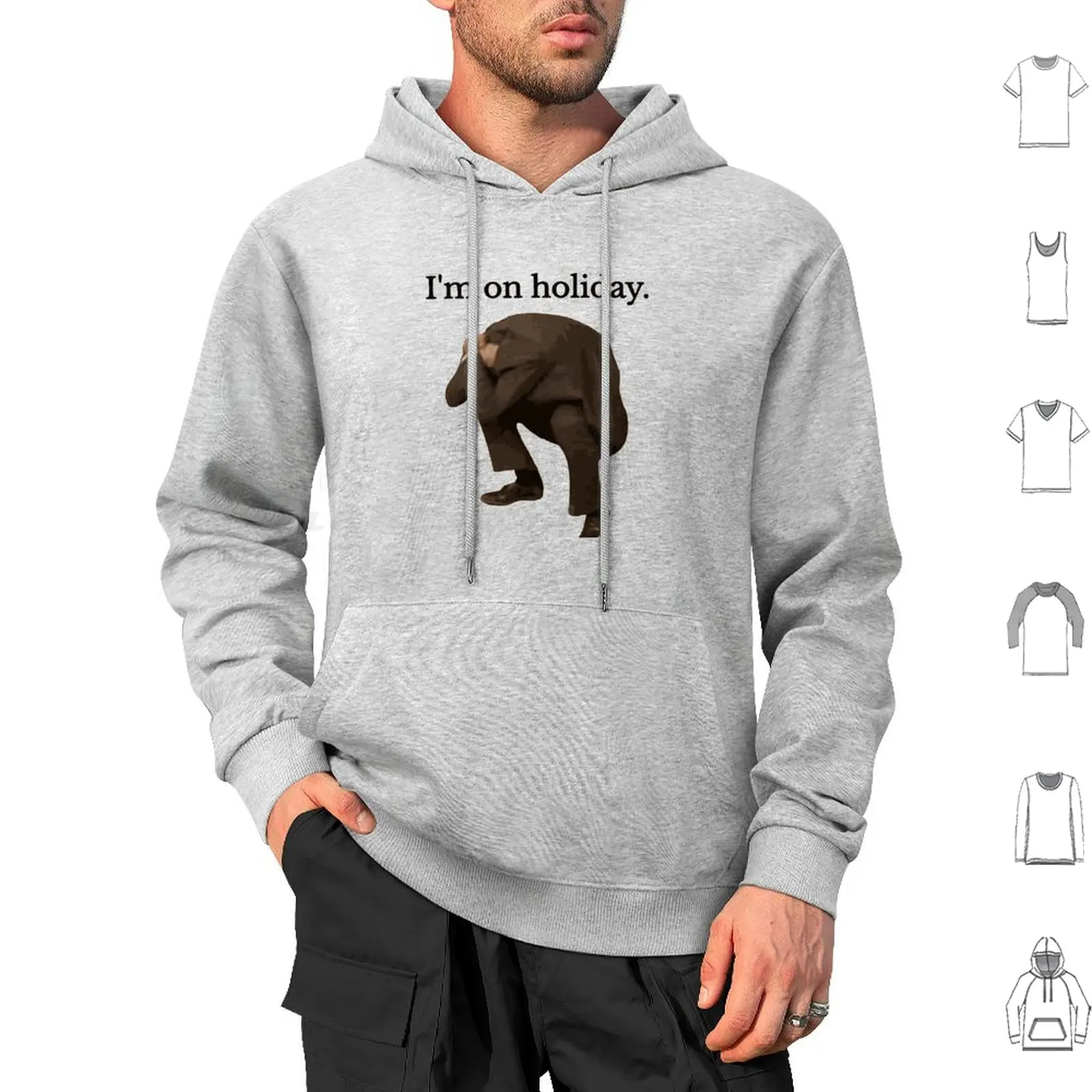 

I _ M On Holiday Hoodie cotton Long Sleeve Fawlty Towers Comedy Funny John Cleese Manuel Fawlty British Basil Towers