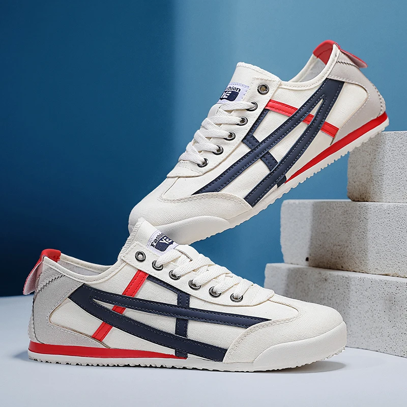 

Spring and Autumn new breathable canvas casual shoes lightweight and fashionable multifunctional lace up flat Forrest Gump shoes