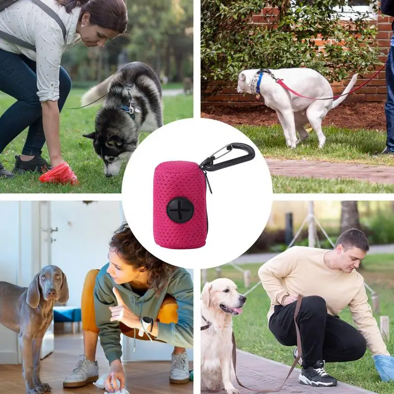 Bolsas de basura para mascotas, dispensador de bolsas de basura portátil, soporte para bolsas de residuos de perro, organizador de recogida de cachorro y gato al aire libre