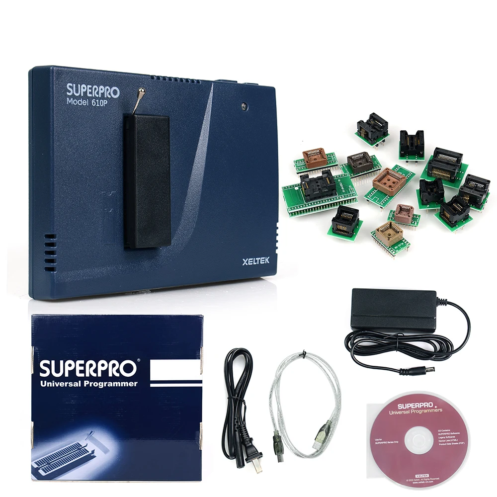 

High Speed Xeltek USB Superpro 610P with 13 pcs adapter Universal Programmer High Quality Xeltek USB Universal Programmer