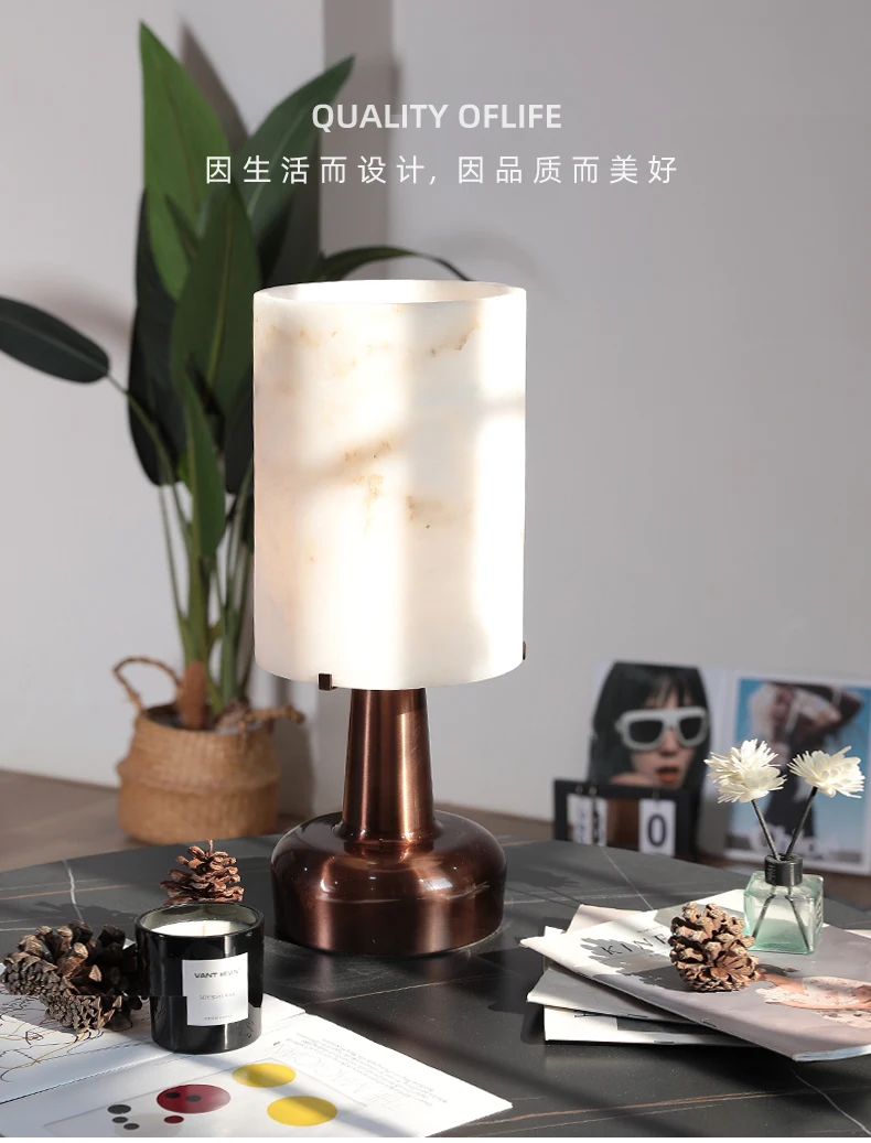 Medieval marble designer simple hotel sales office model room living room bedside bedroom table lamp