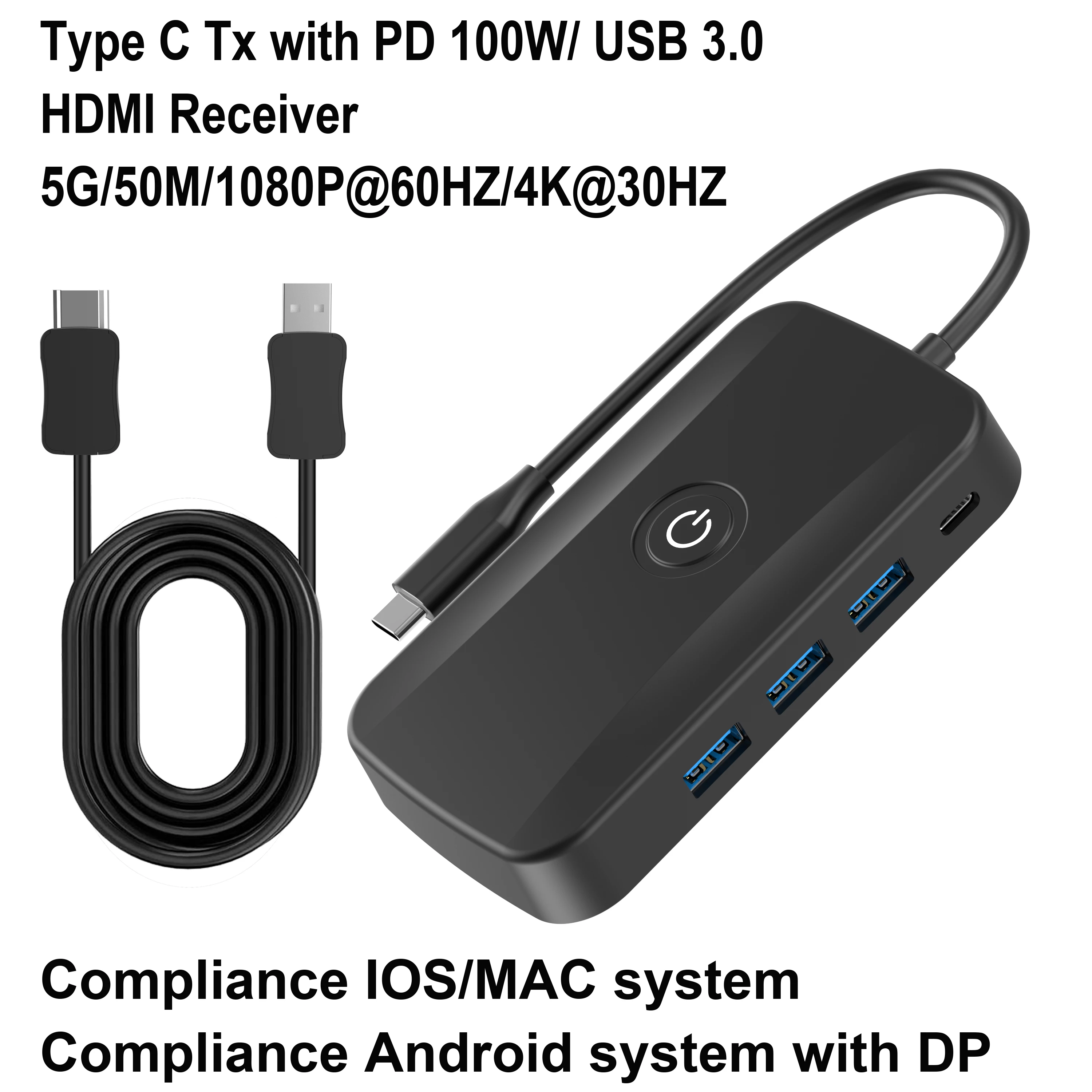 

Eppfun USB C концентратор 1080P/4k HDMI беспроводной передатчик приемник дисплей переходник удлинитель AV адаптер для IOS MAC Android, ТВ телефона
