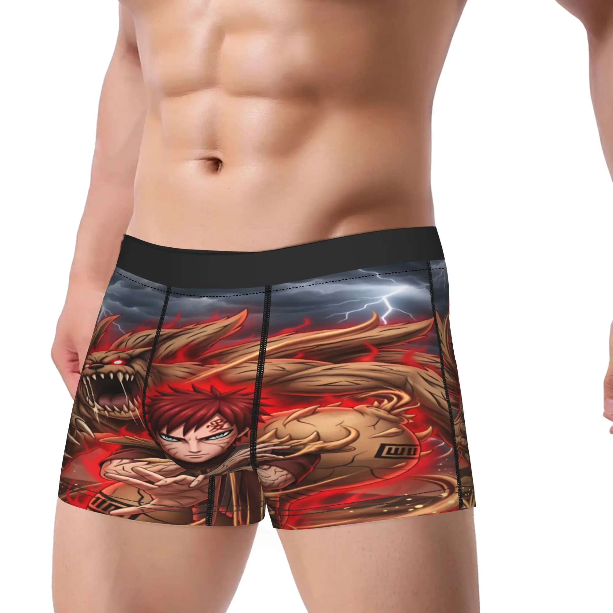 Uzumaki Gaara Kurama Shukaku Boxer Brief  Underwear Trenky Men Breathable Boxershorts Custom DIY Plus Size Underpants