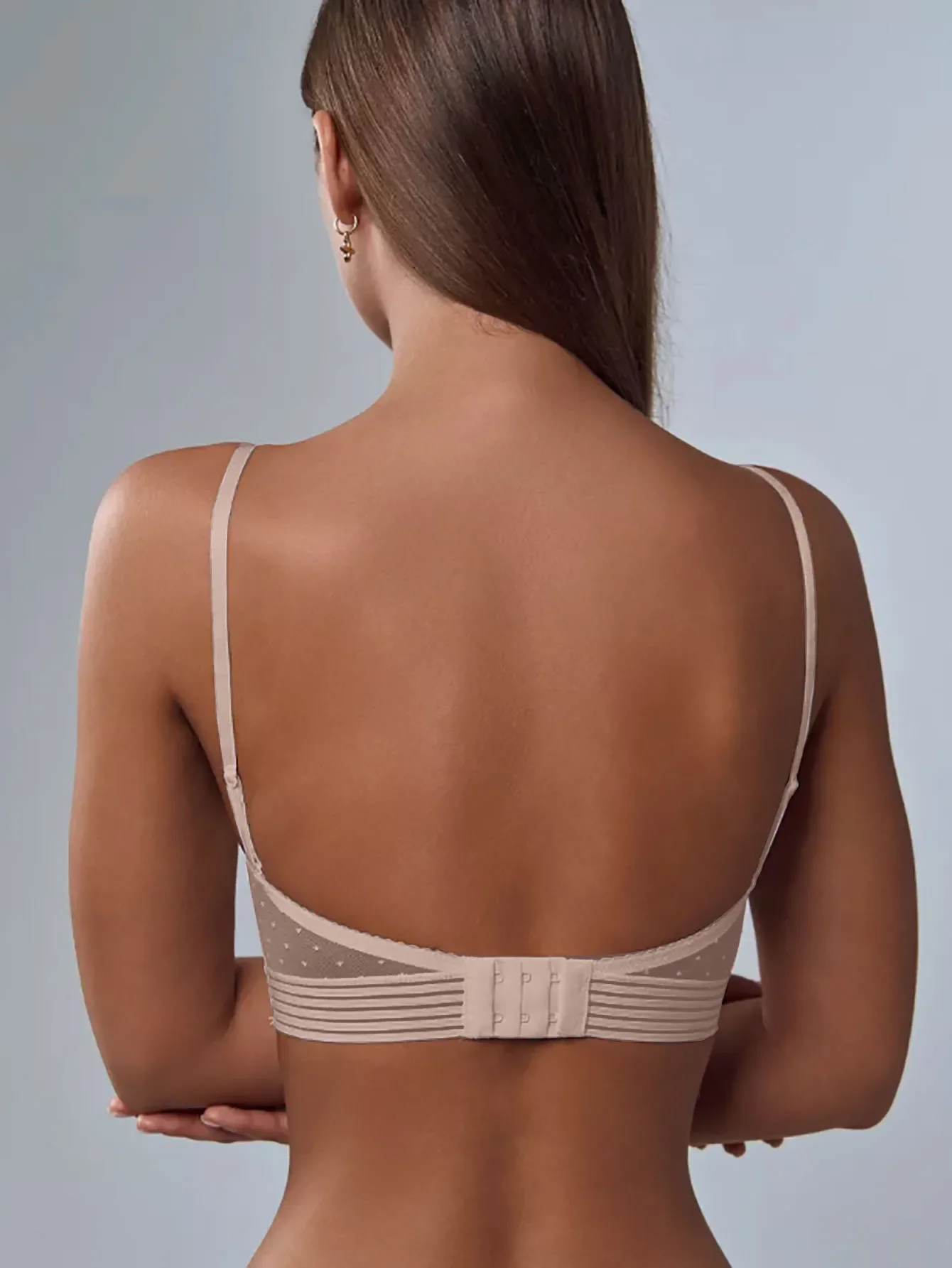 Sexy lace U-shaped backless lingerie for women without steel rings beautiful back bra ultra-thin invisible bra cross-border b