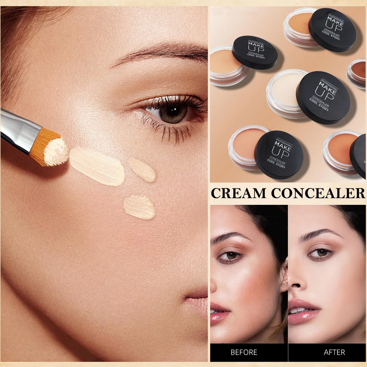 Cool story concealer Concealer concealer Liquid Waterproof Concealer for Black Eyes Spot Tattoo Scar concealer