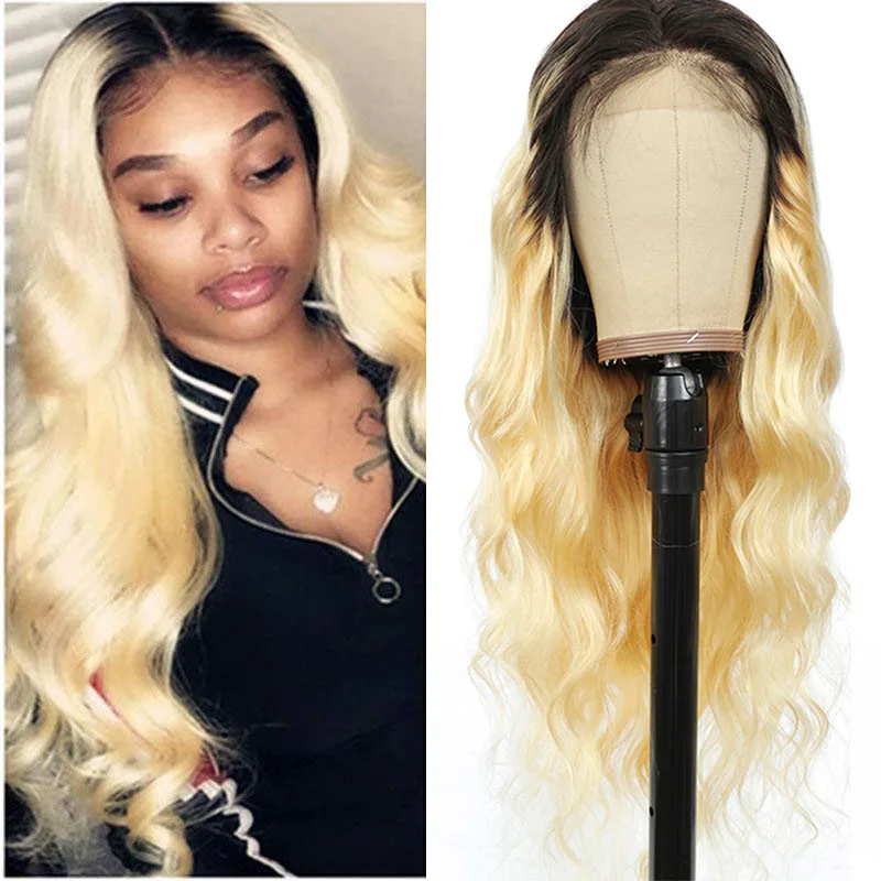 

Ombre Blonde Body Wave 13x4 Lace Front Wigs Brazilian 9A Remy Human Hair OT613 4x4 Lace Closure Wigs 150% Density EUPHORIA