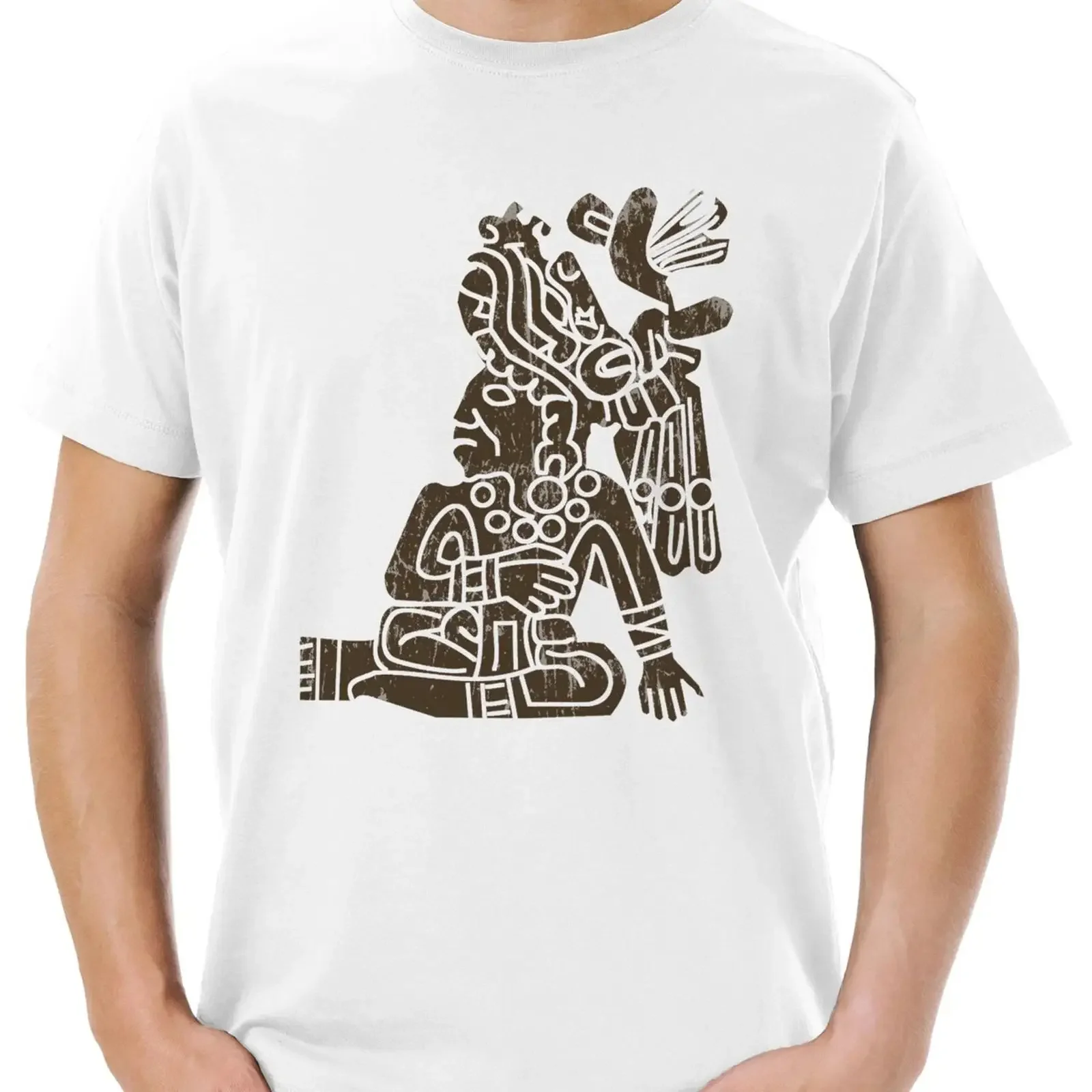 Aztec Man I Men's T Shirt Aztecs Inka Maya Mayans Mayas Tattoo Atztecs vintage Washed Stretched streetwear fashion