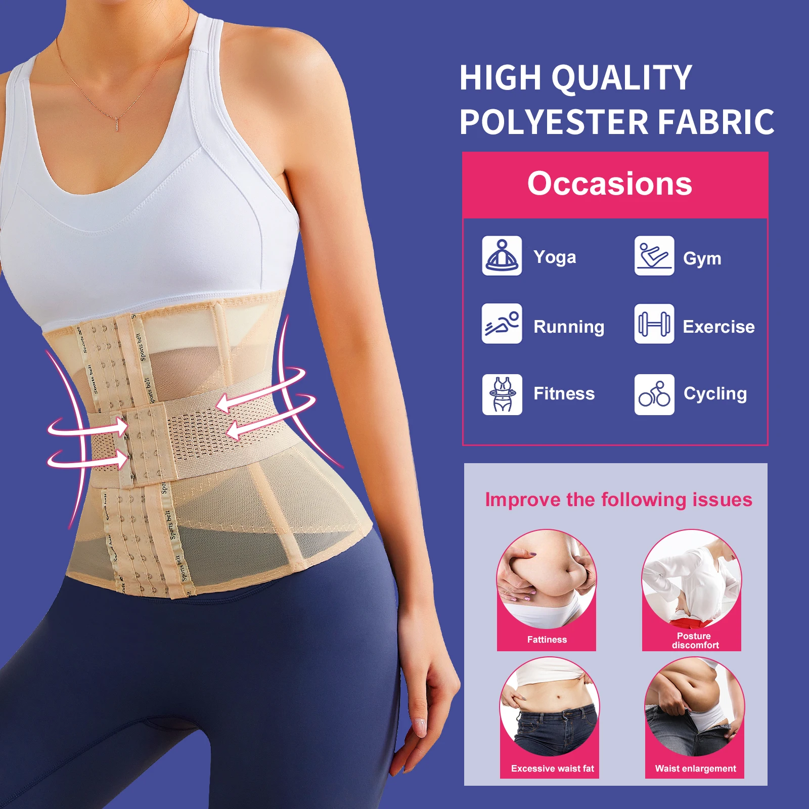 Invisible Belly Waist Trainer Tight Shapewear Double Belt Corset Transparent Summer Shaper Slimming Sheath Woman Flat