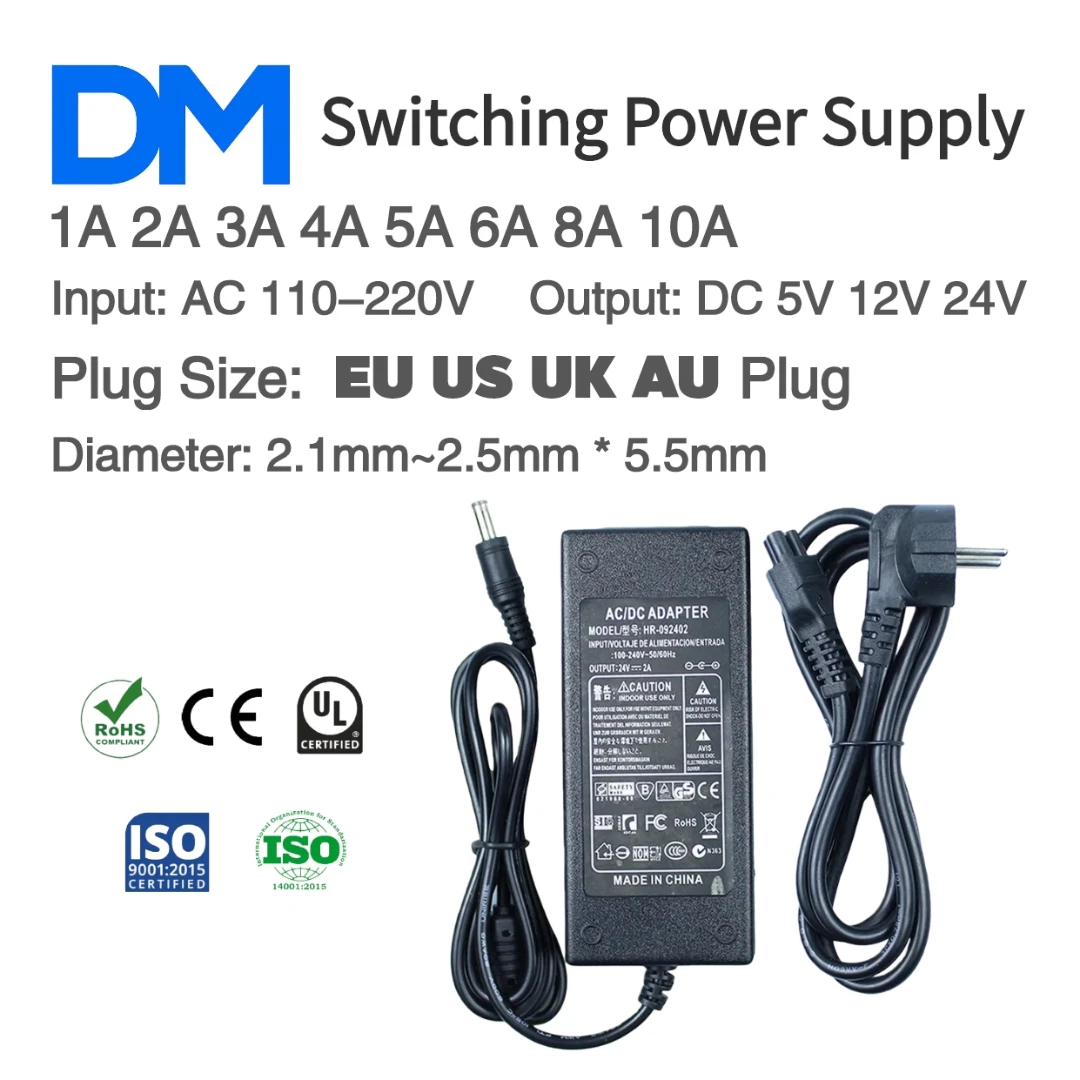 

AC 110-220V to DC 5V 12V 24V LED Power Supply Adapter 1A 2A 3A 4A 5A 6A EU US AU UK Switching Power Supply for Led Strip Light