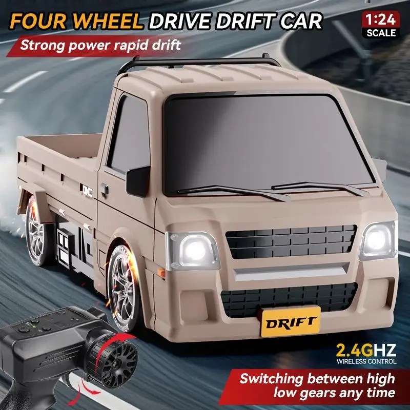1/24 Full-Scale Remote Control Drift Truck 2.4G Wireless Tricycle Model with LED Lights Suitable Rc Car for Children Toy
