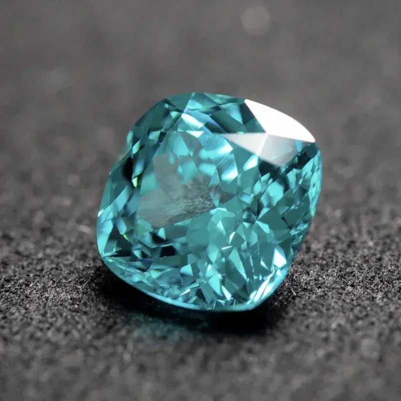 

P P H-Lab Grown Sapphire Paraiba Square Cushion VVS1 Charms Diy Advanced Jewelry Making Materials Selectable AGL Certificate