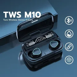 Original M10 Wireless Bluetooth Headset 5.3 Earphones Bluetooth Headphones with Mic Earbuds 3200mAh Charger Box LED Display Fone