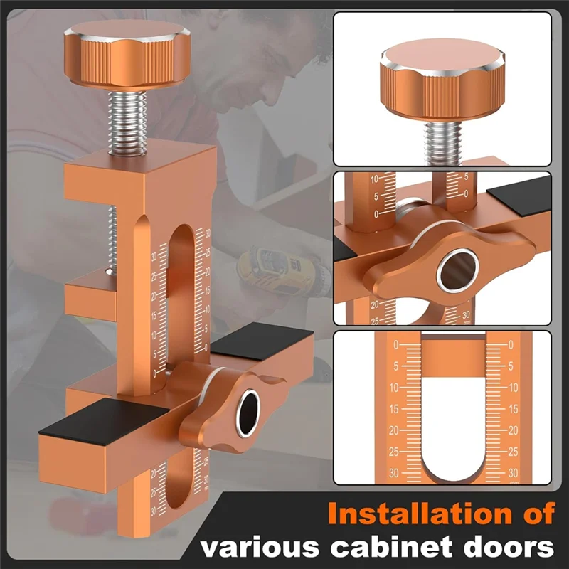 

【Home-Accessories】Cabinet Door Installation Jig With Adjustable Positioner For Frameless Cabinets Aid Mounting Locator For Woodw