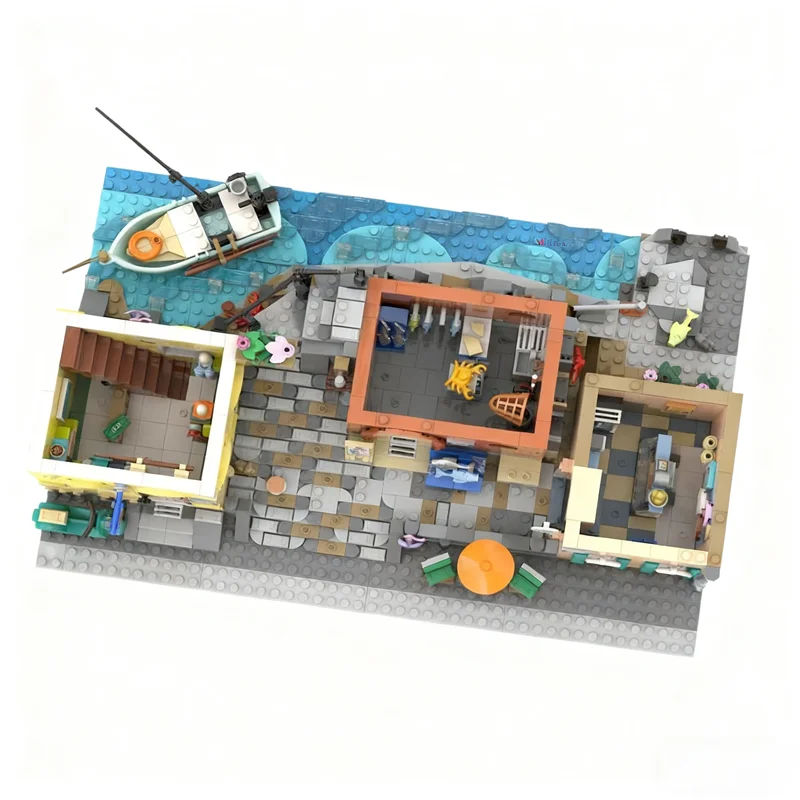3099pcs MOC Italiaanse Vierkante Riviera Modificatie Modulaire Straatbeeld Model Bouwstenen Bouw Kerstcadeaus Speelgoed Baksteen