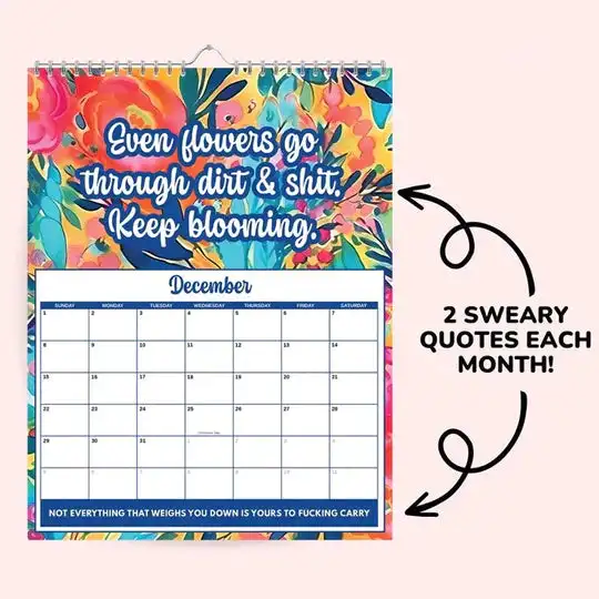 Mental Health Calendar 2024 Funny Sweary Calendar Desk Calendar Wall Calendar With Sweary Affirmation Monthly Planner Home Decor