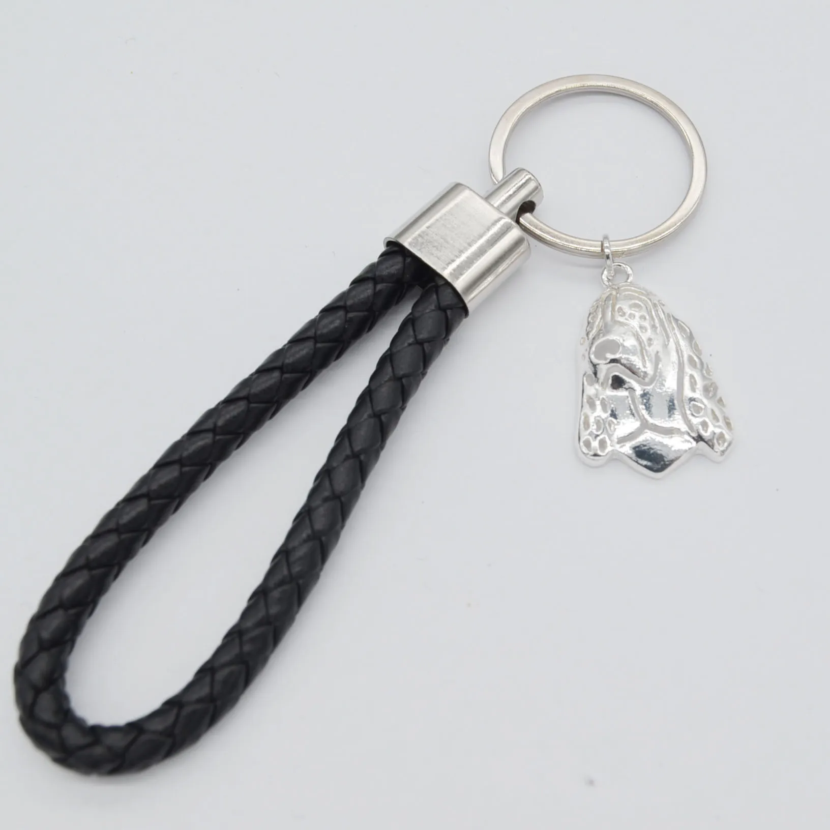 Pet Dog Key Chains Women‘s Jewelry Leather Cord Basset Hound Keychain Miniature Alloy Charm Pendant Key Rings Birthday Gift