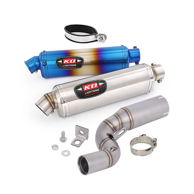

Motorcycle Exhaust Mid Link Pipe Slip On 51mm Muffler Stainless Steel Escape Modified For Duke 390 250 125/390 SMC R 2025 2026