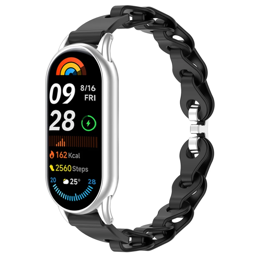 Holle Band Voor Xiaomi Mi Band 10 9 8 Zachte Officiële Siliconen Vervanging Horlogeband Armband voor Xiaomi Mi Band 8 9 10 Band
