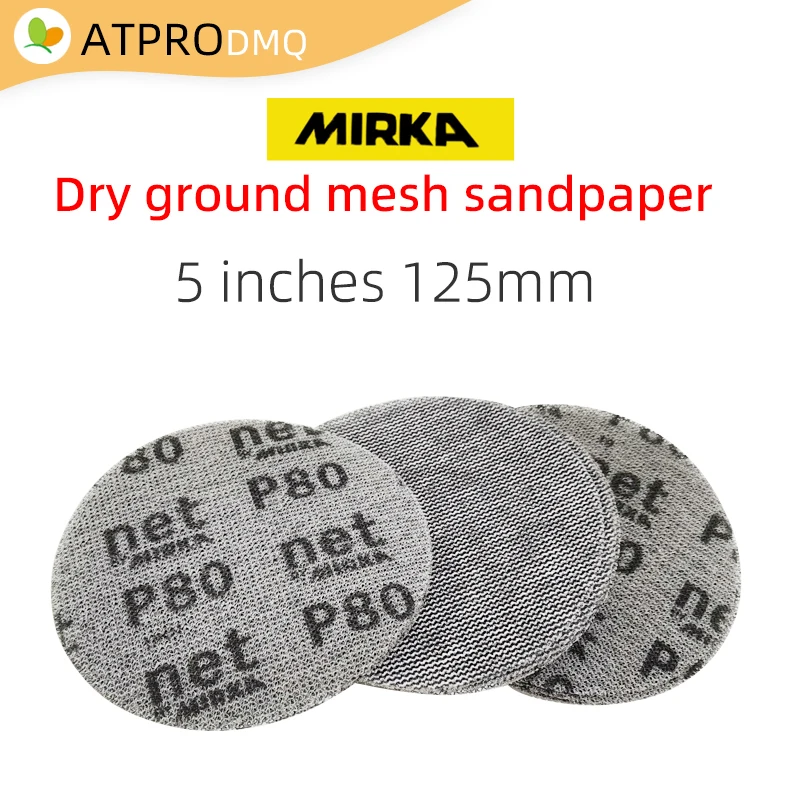 

Mirka 5-inch Mesh Sandpaper 125mm Round Beating Abrasive Leather Flocking Vacuum Mesh Dry Sandpaper 80-800grit Car Sanding