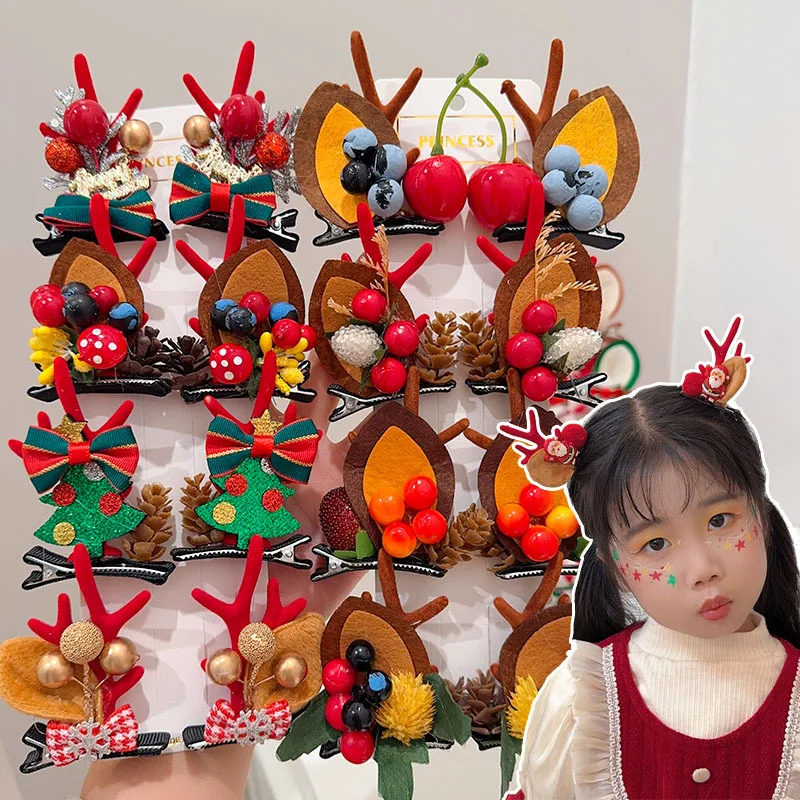 30pcs-lot-mix-christmas-hair-clip-cartoon-deer-antlers-headdress-for-children-party-christmas-decoration