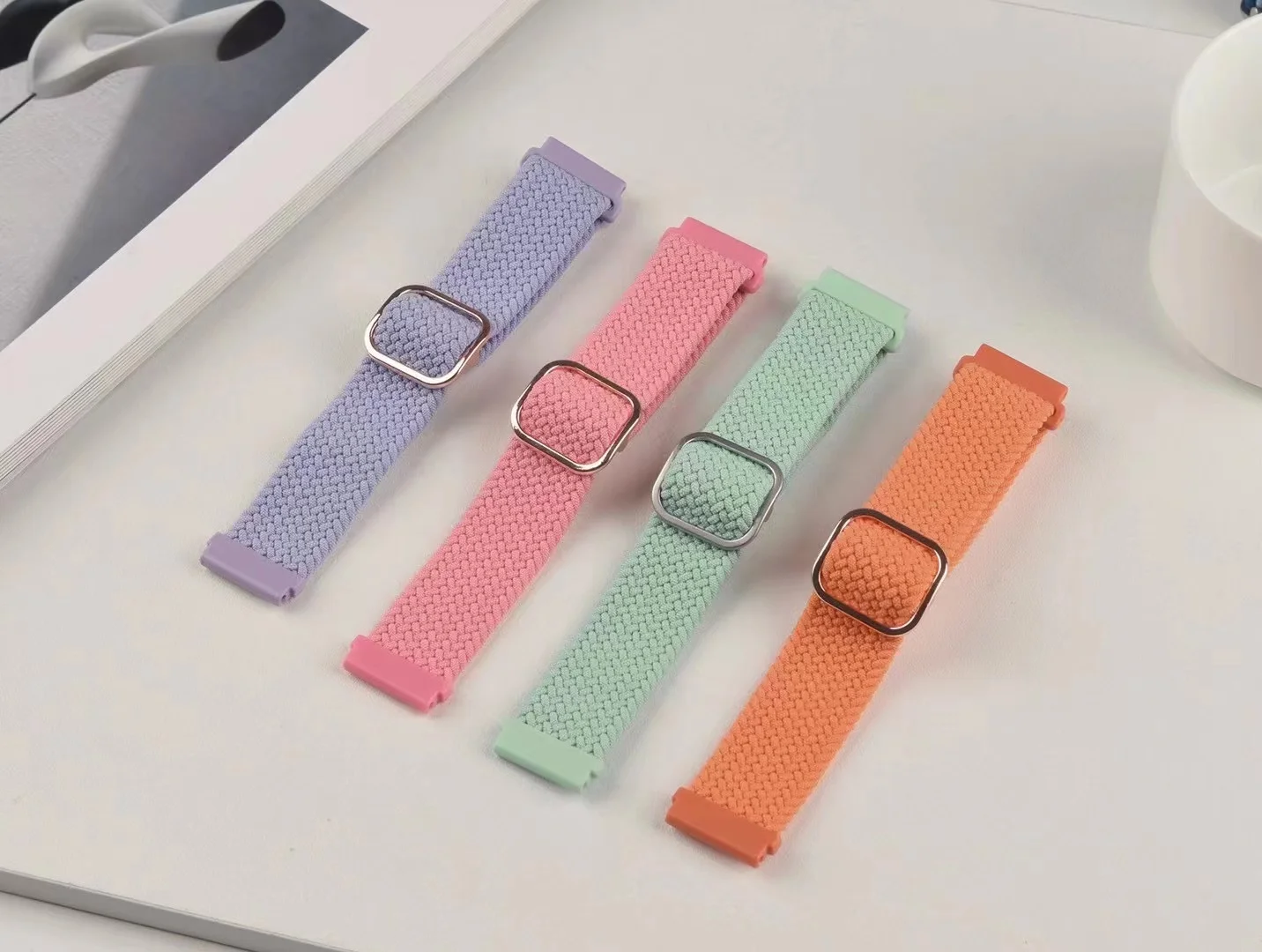 نايلون مضفر حزام لساعة سامسونج ، نسيج سوار ، معصمه ل Amazfit GTR ، GTS الفرقة ، 3 ، 4 ، 5 ، 6 ، هواوي ، 22 مللي متر ، 20 مللي متر