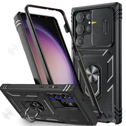 Case For Samsung A54 A14 A33 A52 4G 5G Galaxy S24 S23 S22 S21 FE Ultra Plus Heavy Duty with Camera Degree Rotate Kickstand Cover