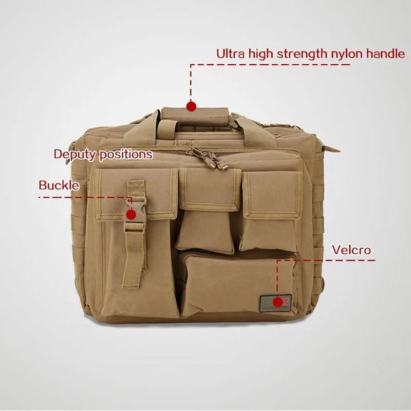 Mochila militar táctica Molle de nailon, bolso de hombro para ordenador portátil, maletín multifunción para escalada al aire libre, novedad