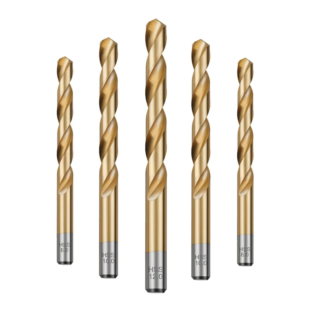 2pcs Straight Shank Twist Drill Bits 1/1.2/1.5/2/2.2/2.5/3/3.3mm High Speed Steel Titanium Coated For Metal Power Drilling Tools