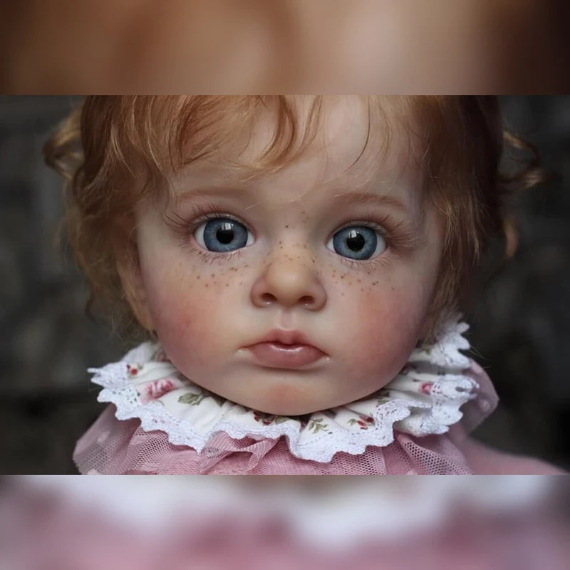 

24inch High Quality Already Finished Painted Handmade Doll Reborn Toddler Girl Tutti Freckled Skin Very Detailed 3D Skin