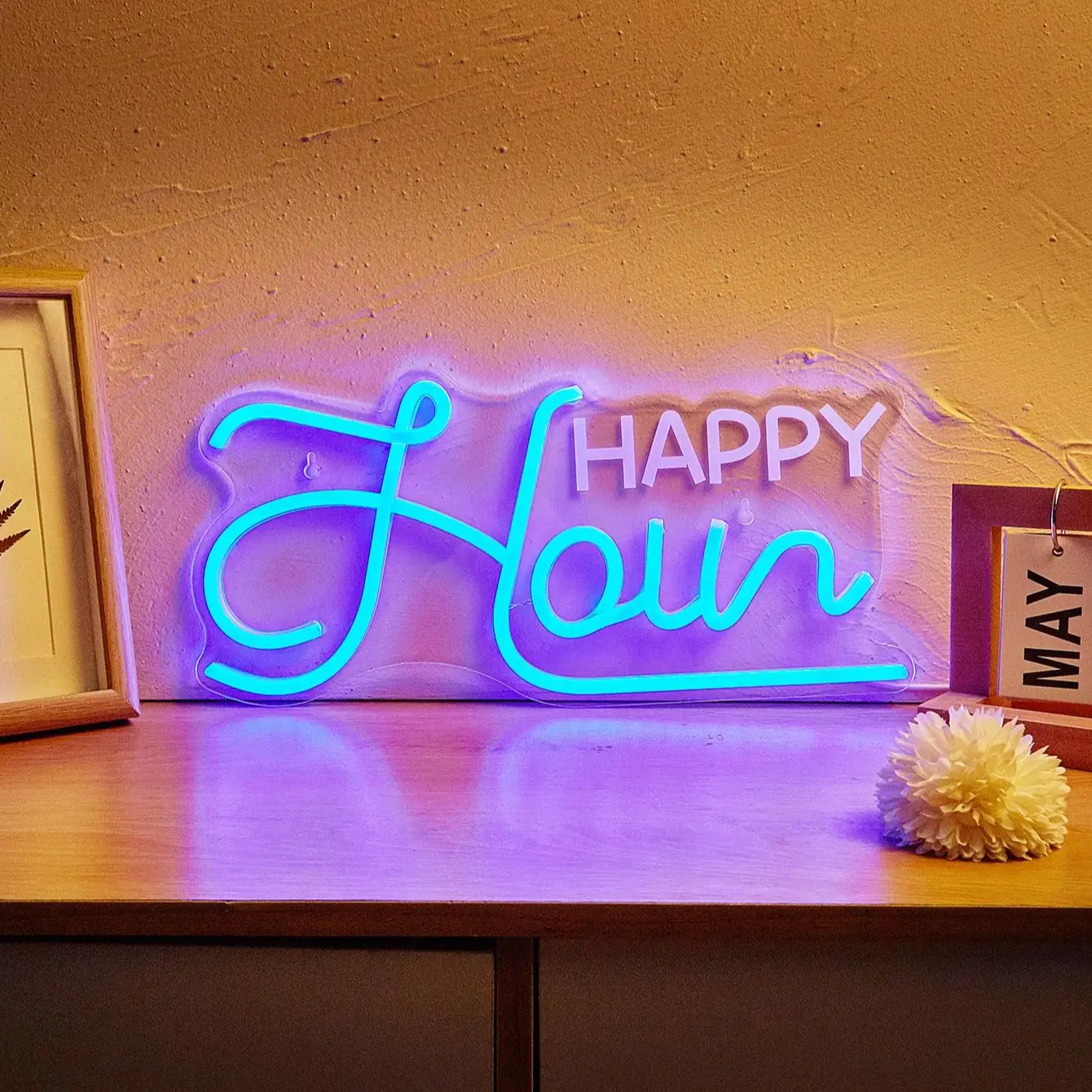 

Светодиодная неоновая вывеска Chi-buy LED Happy Hour с питанием от USB, ночник, 3D-декор для стен, лампа-вывеска для спальни и гостиной, подходит для
