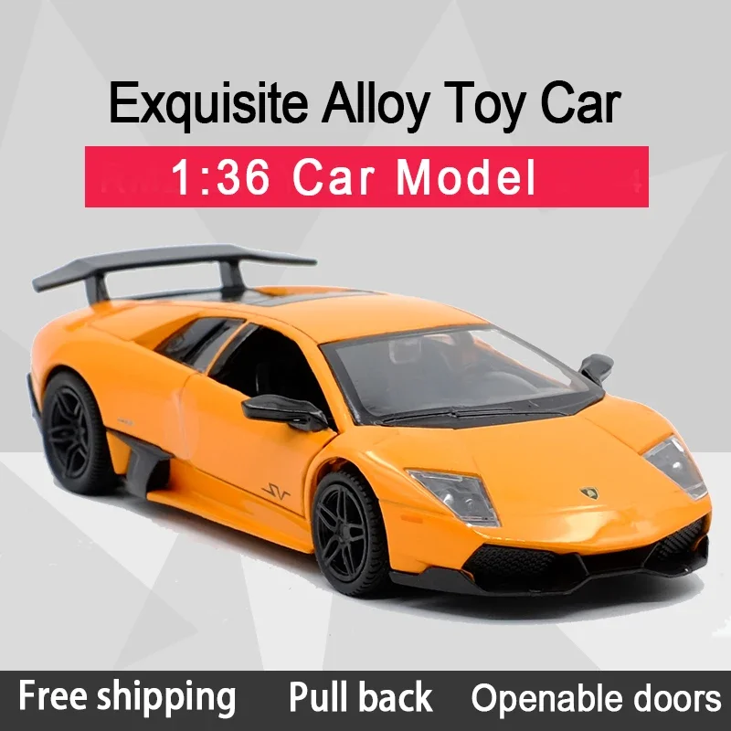 RMZ CITY 1:36 Murcielago LP670-4 SV Sports Car Alloy Diecast Car Model Toy With Pull Back For Kids Gifts Toy Collection