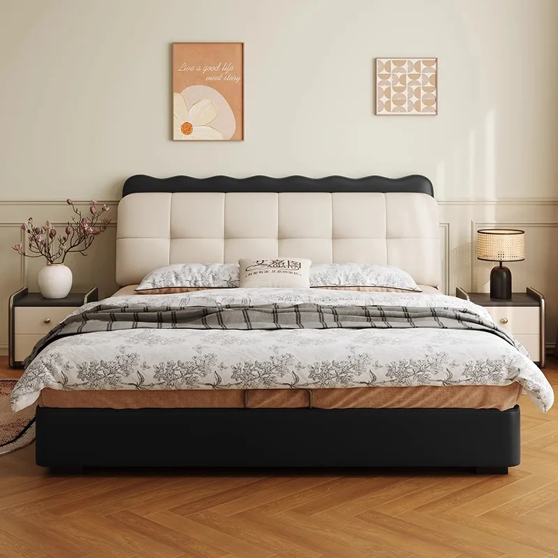 

French Retro Bed Cream Wind Adult High Quality Light Luxury Princess Girl Bed Aesthetic Wedding Trendy Beliche Unique Furniture