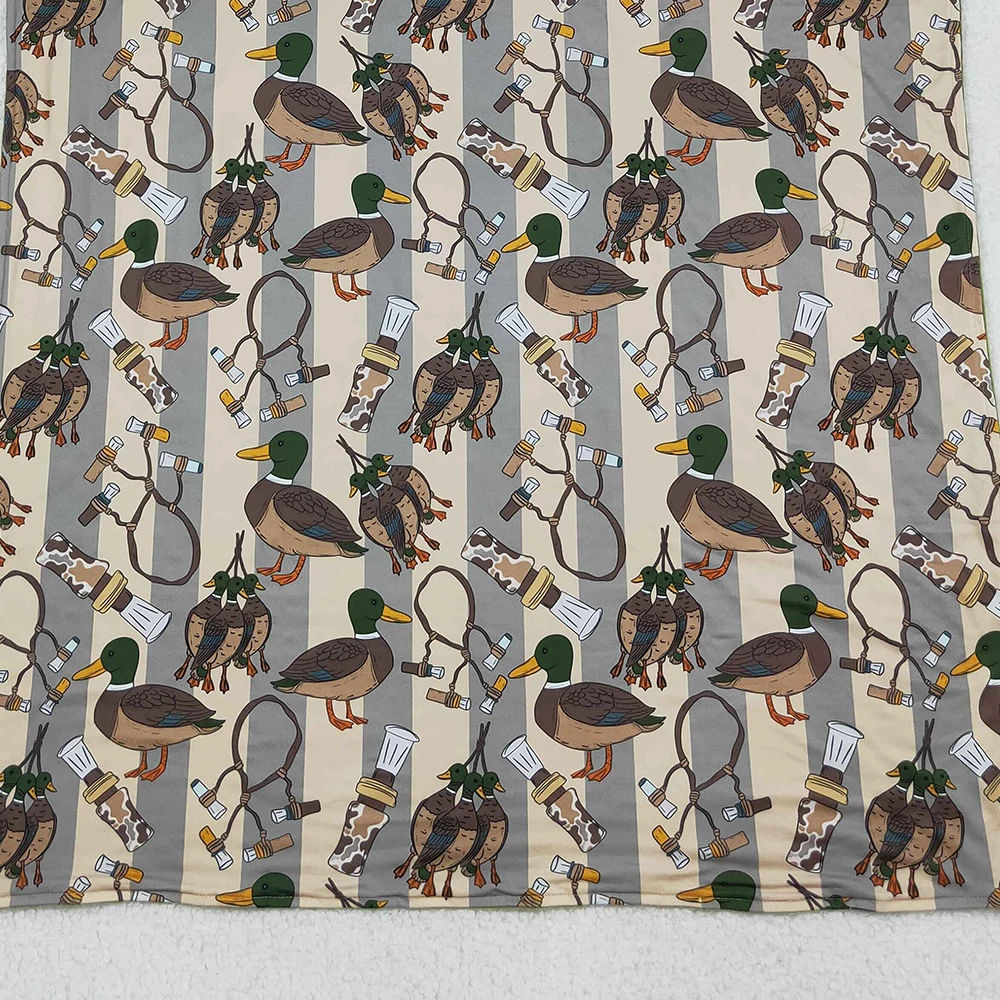 Offre spéciale bébé enfants canards verts appels couvertures de chasse Minky doux Boutique literie polaire enfant en bas âge flanelle enfants mince couette
