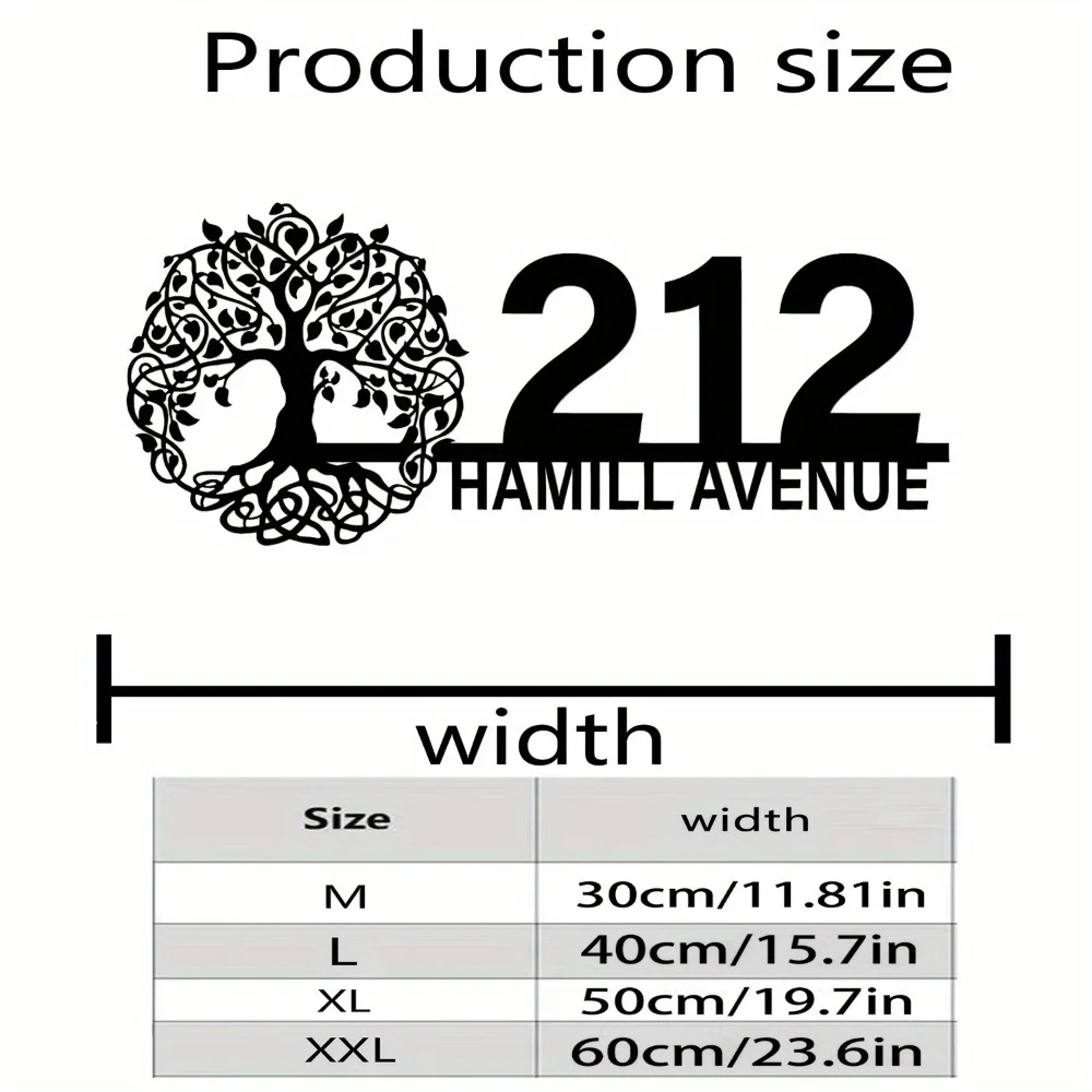 Exclusive Customizable Metal Sign Personalized Tree - Shape Durable Matte Finish Easy Install Ideal for Home Garden Restaurant