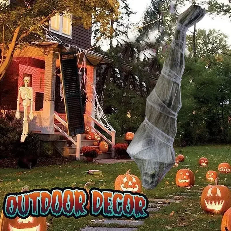72 بوصة بالحجم الطبيعي معلقة زاحف رأسا على عقب شبح الهالوين مخيف المومياء شرنقة جثة زينة حفلة المنزل حلية الدعائم جديد #2