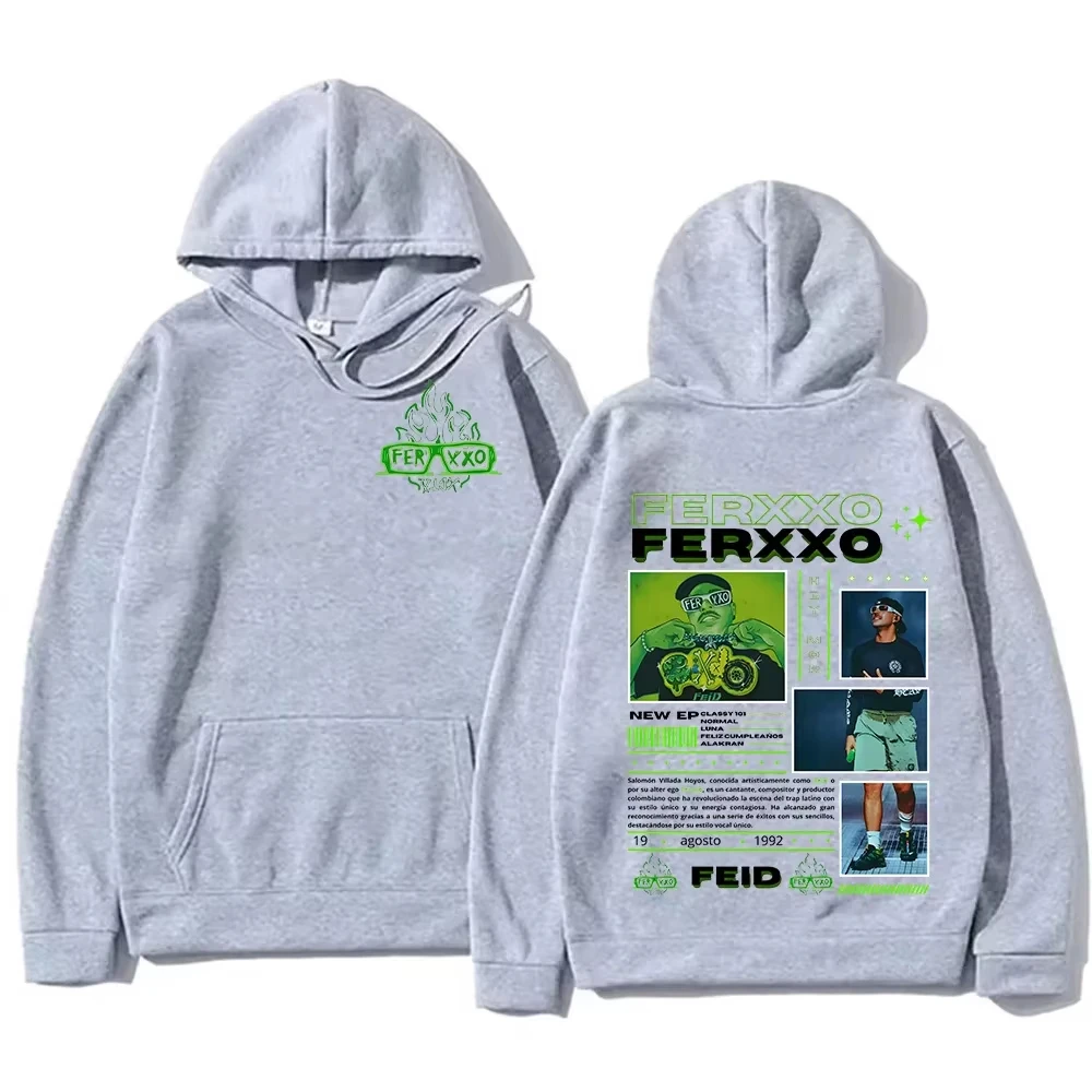 

Мужская повседневная модная толстовка с капюшоном от Rapper Feid Ferxxo, мужская толстовка с капюшоном в стиле ретро в стиле хип-хоп 90-х для осенней и зимней одежды