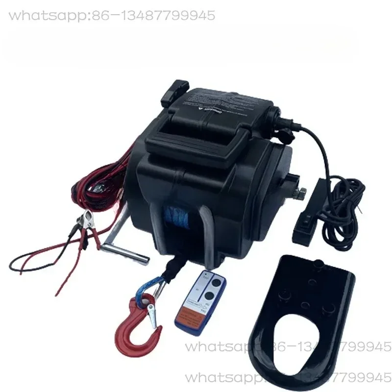 Portable 12V Electric Winch, 5000/6500LB Towing Hoist for Yacht & Off-road Vehicle Self-rescue