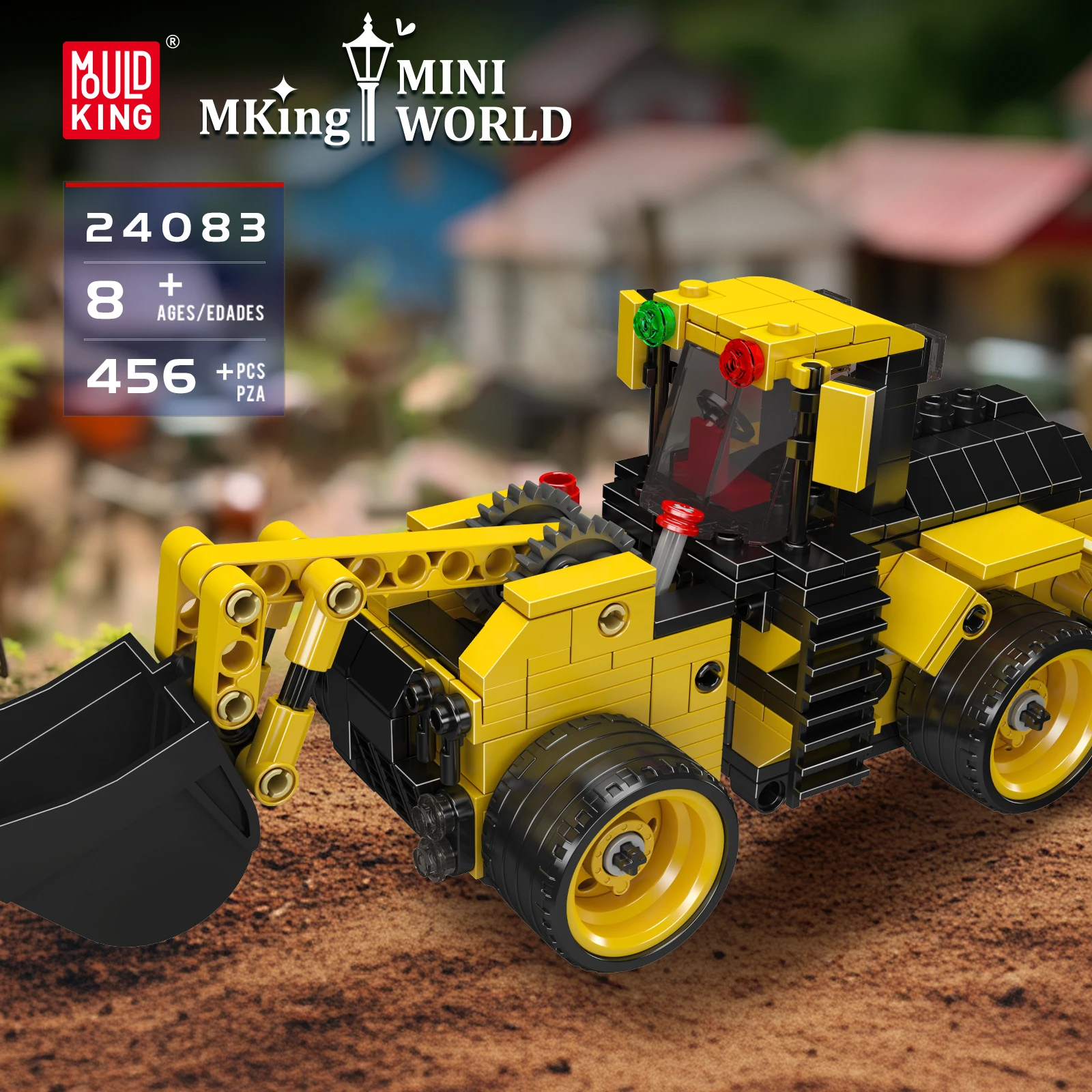 

Mold King 24083 колесный погрузчик, строительные блоки, инженерная модель автомобиля с ведром, детские сборные игрушки, подарки на день рождения, 456 шт.