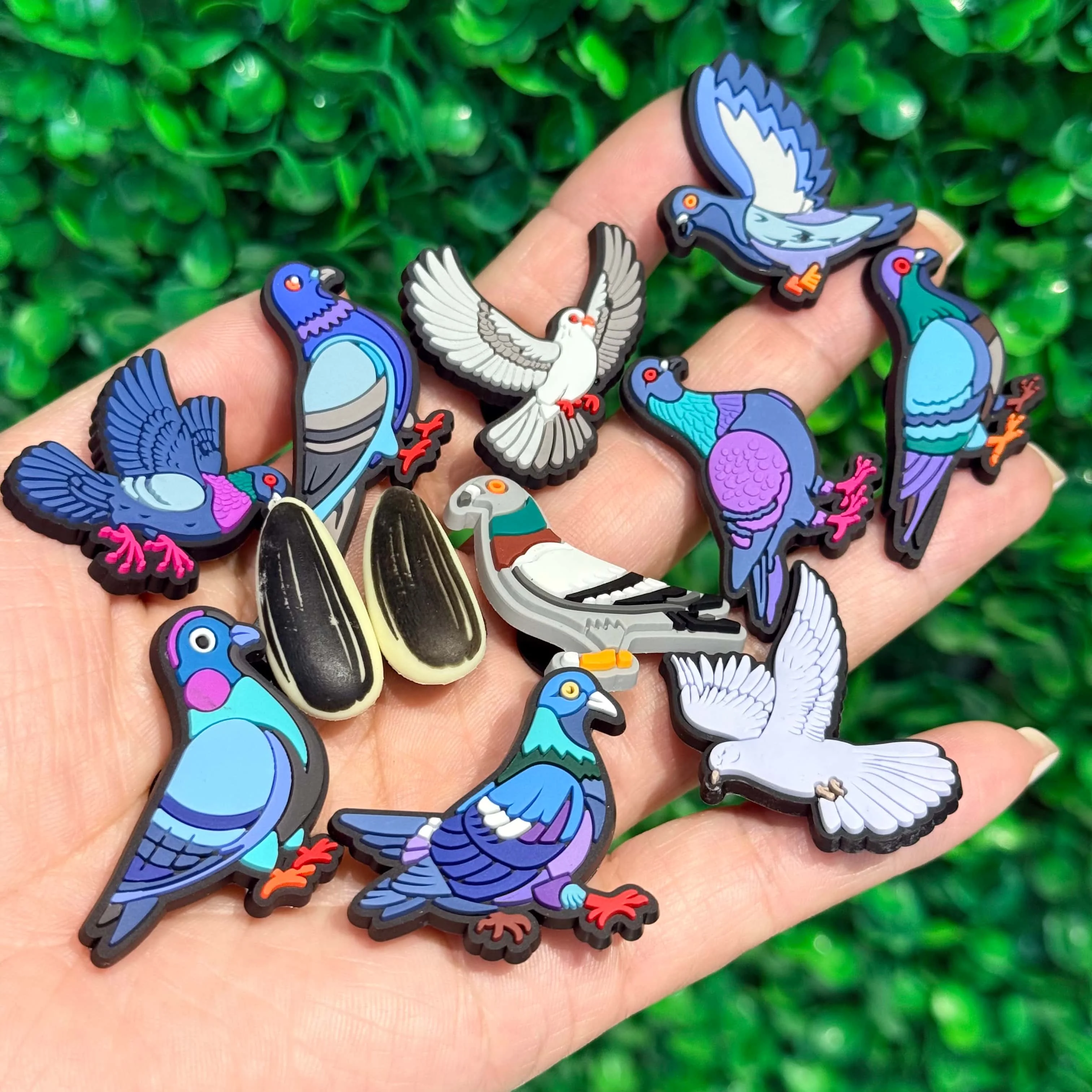 Wholesale 12-100Pcs Various Pigeon PVC Shoe Charms Dove of Peace Sandal Buckle Decorations DIY Kids Wristband view 5